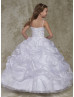 Sweetheart Neck Beaded Organza Flower Girl Dress With Cape